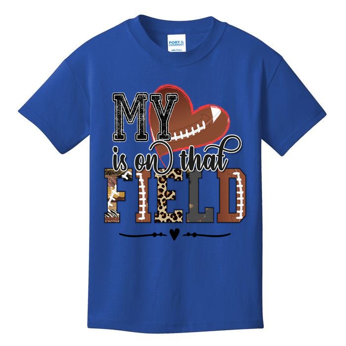 My Heart Is One That Field American Football Game Day Vibes Cool Gift Kids T-Shirt