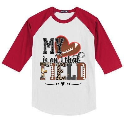 My Heart Is One That Field American Football Game Day Vibes Cool Gift Kids Colorblock Raglan Jersey