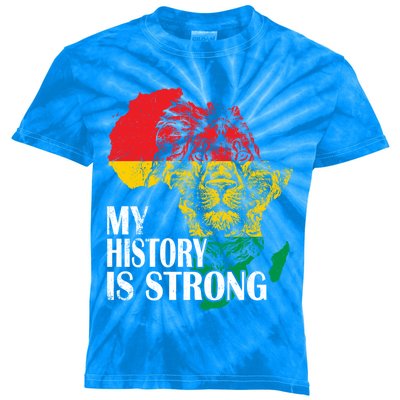 My History Is Strong Black History Month Lion African Pride Great Gift Kids Tie-Dye T-Shirt