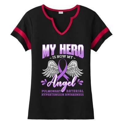 My Hero Is Now My Angel Pulmonary Hypertension Awareness Gift Ladies Halftime Notch Neck Tee