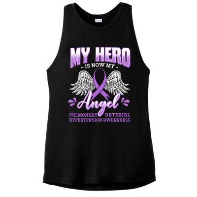 My Hero Is Now My Angel Pulmonary Hypertension Awareness Gift Ladies PosiCharge Tri-Blend Wicking Tank