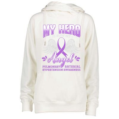 My Hero Is Now My Angel Pulmonary Hypertension Awareness Gift Womens Funnel Neck Pullover Hood