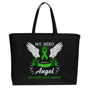 My Hero Is Now My Angel Gallbladder Cancer Awareness Month Gift Cotton Canvas Jumbo Tote