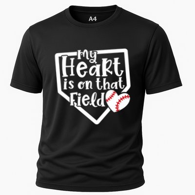 My Heart Is On That Field Baseball Mom Cute Funny Gift Performance Shirt