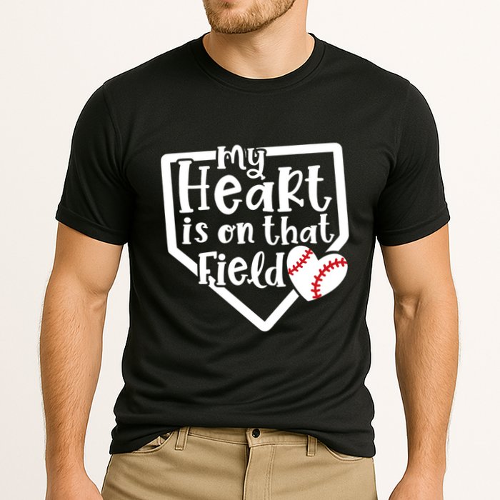 My Heart Is On That Field Baseball Mom Cute Funny Gift Cooling Performance Crew T-Shirt