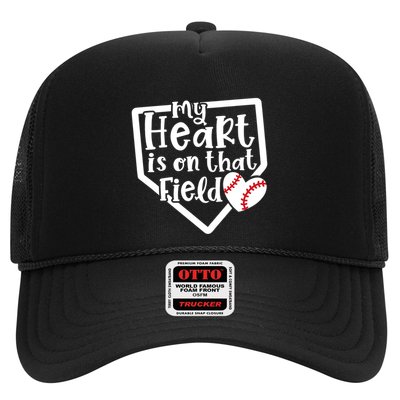 My Heart Is On That Field Baseball Mom Cute Funny Gift Trucker Hat