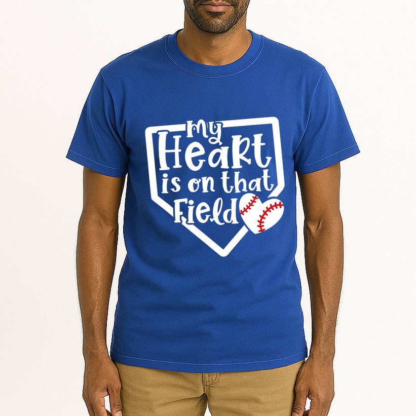 My Heart Is On That Field Baseball Mom Cute Funny Gift Tall T-Shirt