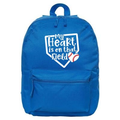 My Heart Is On That Field Baseball Mom Cute Funny Gift 16 in Basic Backpack
