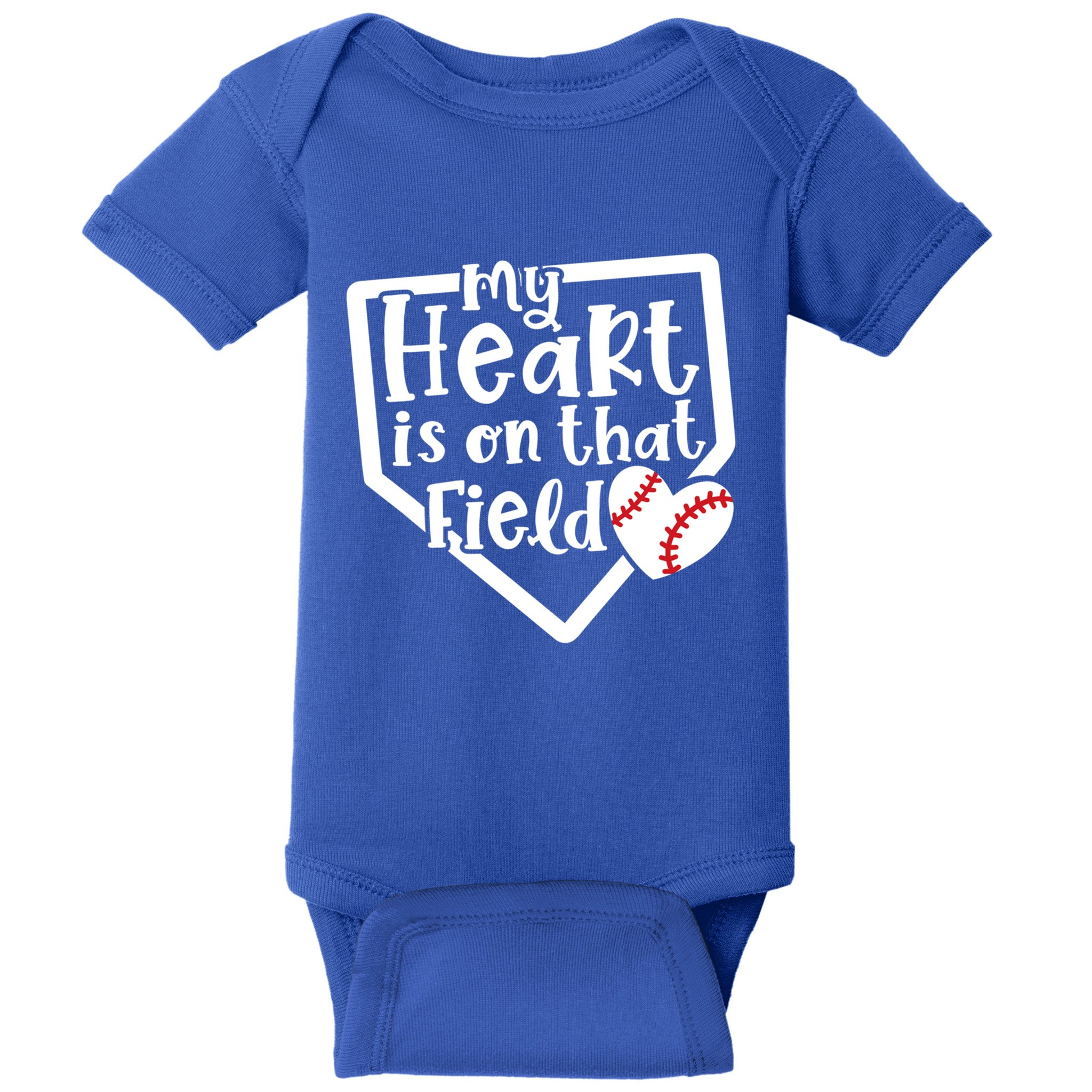 My Heart Is On That Field Baseball Mom Cute Funny Gift Baby Bodysuit