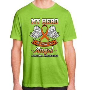 My Hero Is Now My Angel Leukemia Orange Ribbon Bone Marrow Gift Adult ChromaSoft Performance T-Shirt