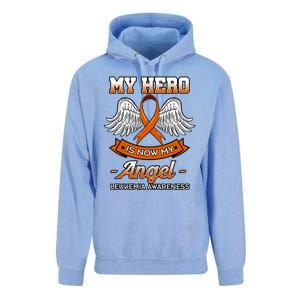 My Hero Is Now My Angel Leukemia Orange Ribbon Bone Marrow Gift Unisex Surf Hoodie