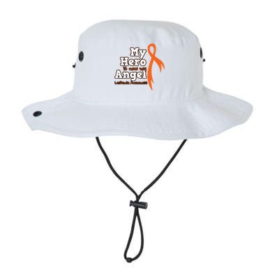 My Hero Is Now My Angel Orange Leukemia Awareness Gift Legacy Cool Fit Booney Bucket Hat