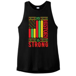 My History Is Strong Black History Month Juneteenth Gift Ladies PosiCharge Tri-Blend Wicking Tank