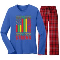 My History Is Strong Black History Month Juneteenth Gift Women's Long Sleeve Flannel Pajama Set 