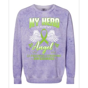 My Hero Is Now My Angel Li–fraui Syndrome Awareness Sbla Gift Colorblast Crewneck Sweatshirt