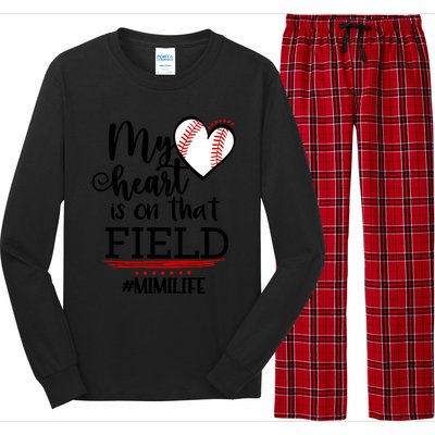 My Heart Is On That Field Ballpark Mama Baseball Mimi Gift Long Sleeve Pajama Set