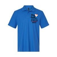 My Heart Is On That Field Ballpark Mama Baseball Mimi Gift Softstyle Adult Sport Polo