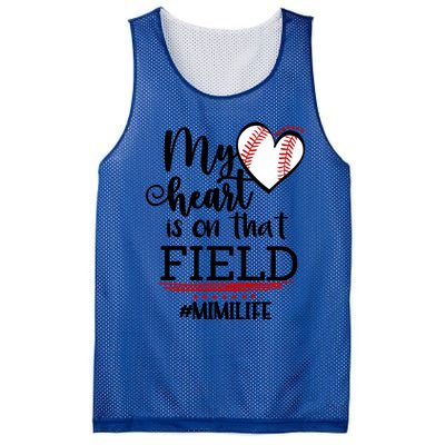 My Heart Is On That Field Ballpark Mama Baseball Mimi Gift Mesh Reversible Basketball Jersey Tank