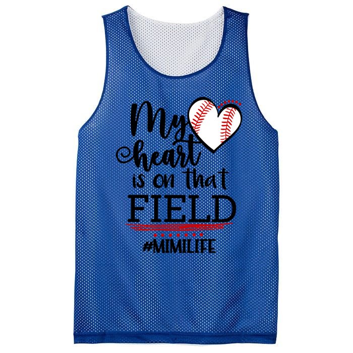 My Heart Is On That Field Ballpark Mama Baseball Mimi Gift Mesh Reversible Basketball Jersey Tank