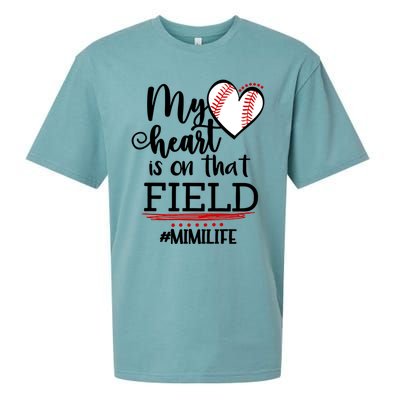 My Heart Is On That Field Ballpark Mama Baseball Mimi Gift Sueded Cloud Jersey T-Shirt