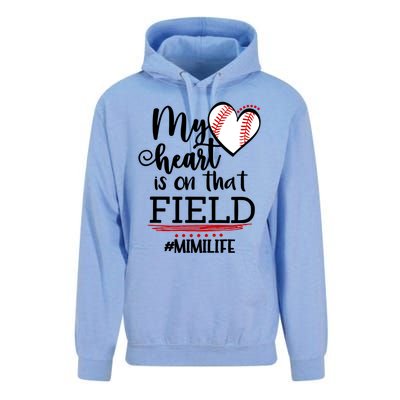 My Heart Is On That Field Ballpark Mama Baseball Mimi Gift Unisex Surf Hoodie