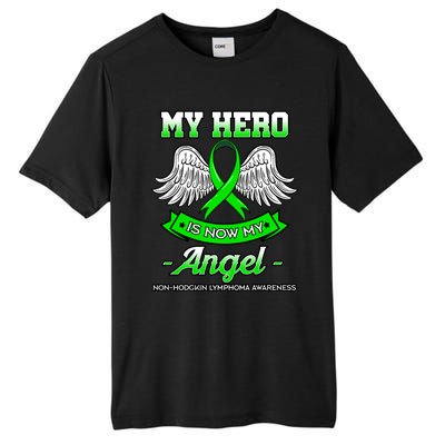 My Hero Is Now My Angel Ribbon Nonfunny Gifthodgkin Lymphoma Gift Tall Fusion ChromaSoft Performance T-Shirt