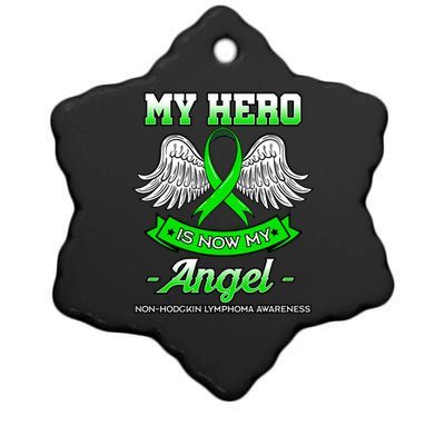 My Hero Is Now My Angel Ribbon Nonfunny Gifthodgkin Lymphoma Gift Ceramic Star Ornament