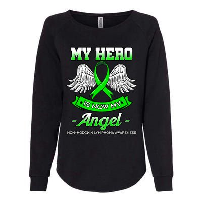 My Hero Is Now My Angel Ribbon Nonfunny Gifthodgkin Lymphoma Gift Womens California Wash Sweatshirt