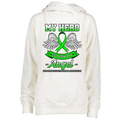 My Hero Is Now My Angel Ribbon Nonfunny Gifthodgkin Lymphoma Gift Womens Funnel Neck Pullover Hood