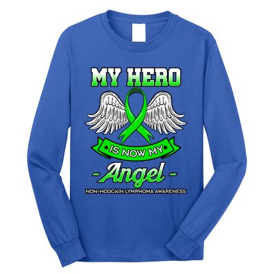 My Hero Is Now My Angel Ribbon Nonfunny Gifthodgkin Lymphoma Gift Long Sleeve Shirt