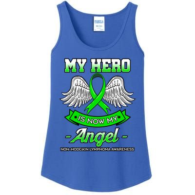 My Hero Is Now My Angel Ribbon Nonfunny Gifthodgkin Lymphoma Gift Ladies Essential Tank