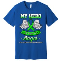 My Hero Is Now My Angel Ribbon Nonfunny Gifthodgkin Lymphoma Gift Premium T-Shirt