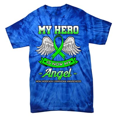 My Hero Is Now My Angel Ribbon Nonfunny Gifthodgkin Lymphoma Gift Tie-Dye T-Shirt