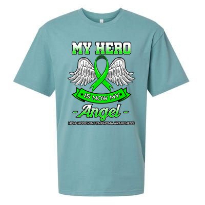 My Hero Is Now My Angel Ribbon Nonfunny Gifthodgkin Lymphoma Gift Sueded Cloud Jersey T-Shirt