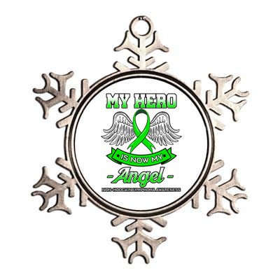 My Hero Is Now My Angel Ribbon Nonfunny Gifthodgkin Lymphoma Gift Metallic Star Ornament