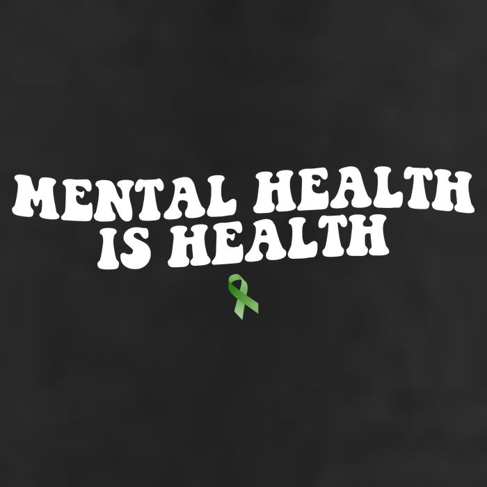 Mental Health Is Health Awareness Ribbon 7 Panel Mesh Trucker Snapback Hat