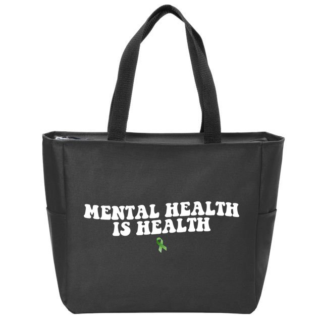 Mental Health Is Health Awareness Ribbon Zip Tote Bag