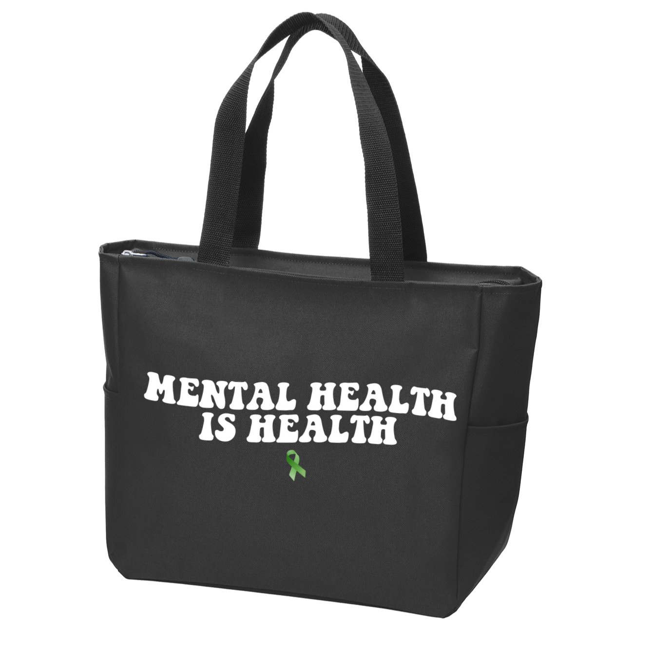 Mental Health Is Health Awareness Ribbon Zip Tote Bag