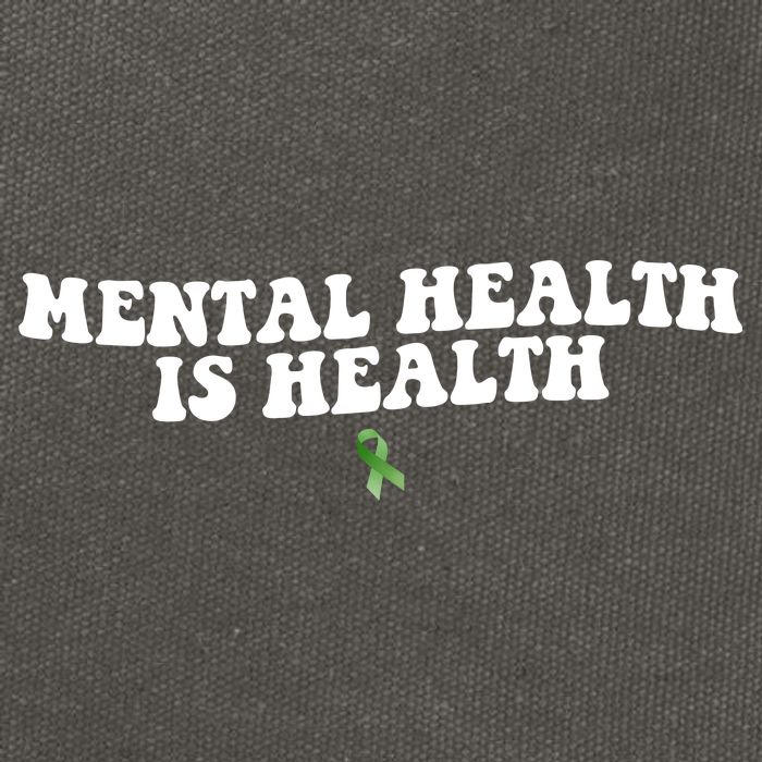 Mental Health Is Health Awareness Ribbon Cotton Canvas Backpack