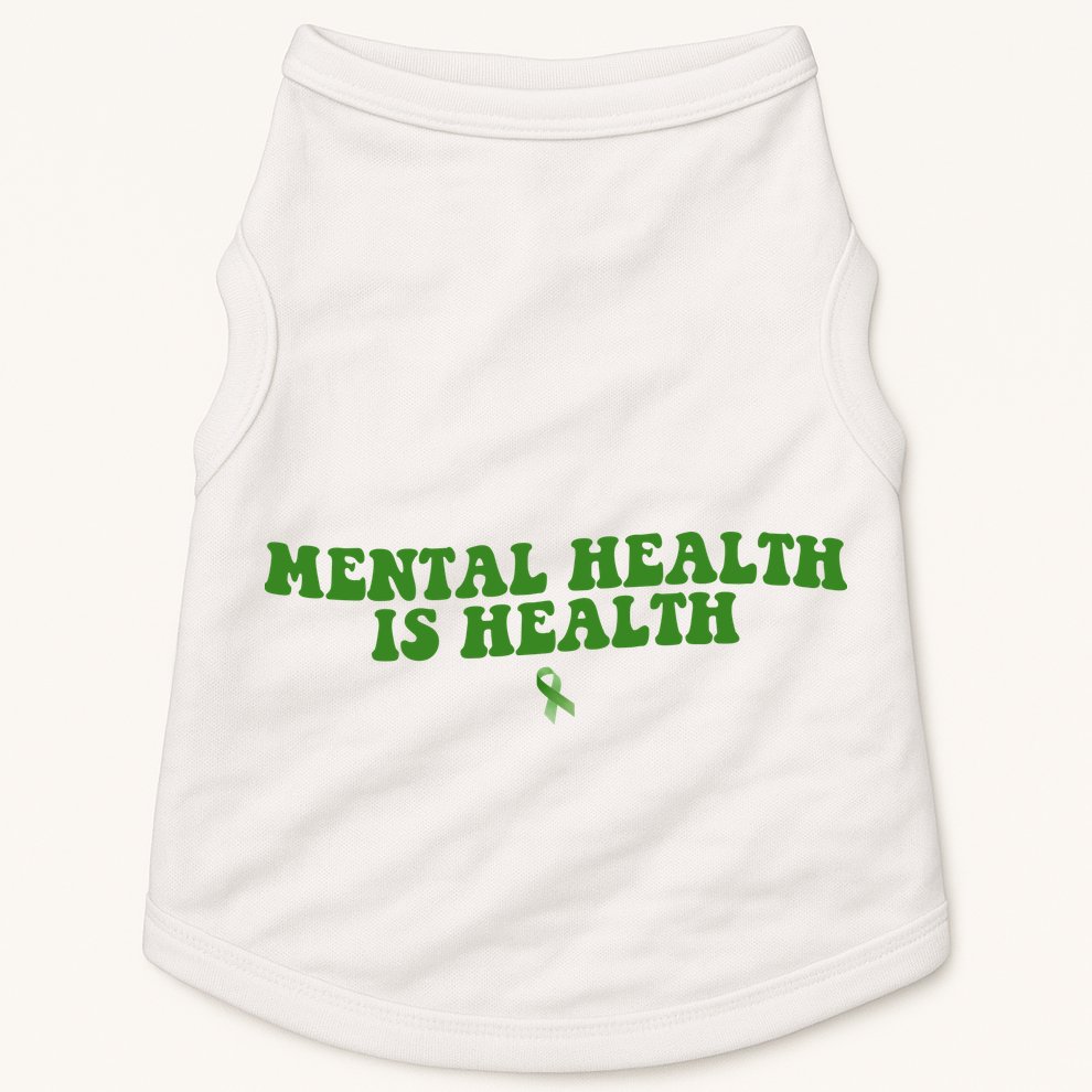 Mental Health Is Health Awareness Ribbon Doggie Tank