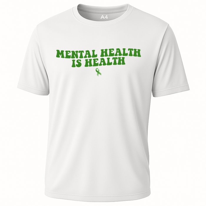 Mental Health Is Health Awareness Ribbon Cooling Performance Crew T-Shirt