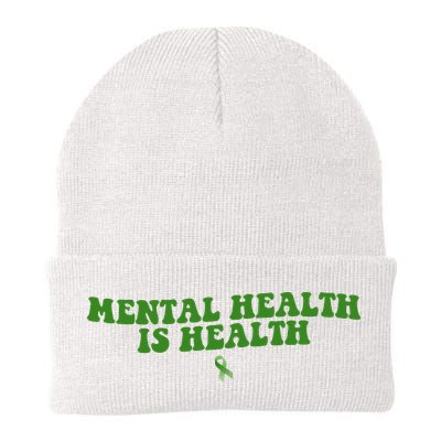 Mental Health Is Health Awareness Ribbon Beanie