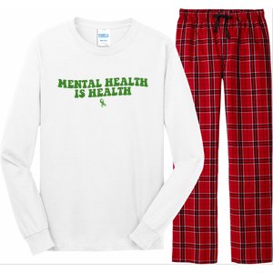 Mental Health Is Health Awareness Ribbon Long Sleeve Pajama Set