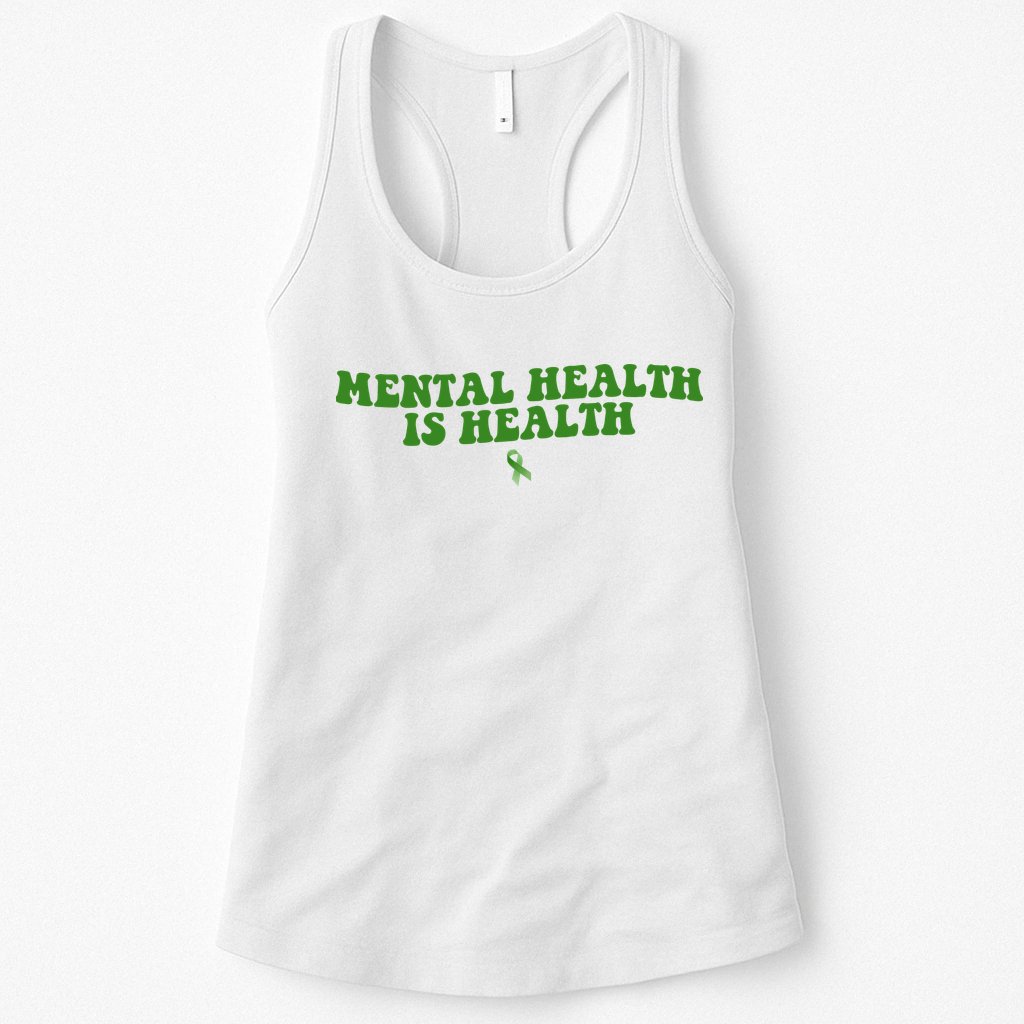 Mental Health Is Health Awareness Ribbon Womens Tank Top