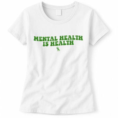Mental Health Is Health Awareness Ribbon Womens T-Shirt