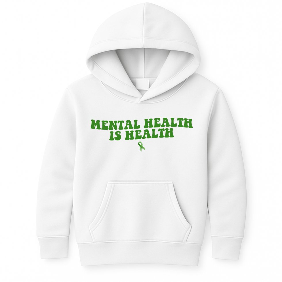 Mental Health Is Health Awareness Ribbon Kids Hoodie