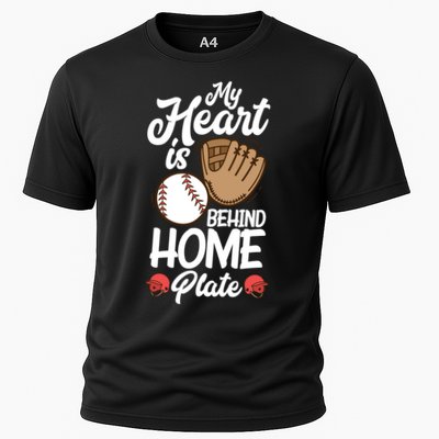 My Heart Is Behind Home Proud Baseball Mom Funny Gift Performance Shirt