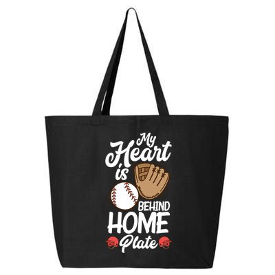 My Heart Is Behind Home Proud Baseball Mom Funny Gift 25L Jumbo Tote