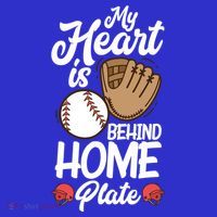 My Heart Is Behind Home Proud Baseball Mom Funny Gift T-Shirt
