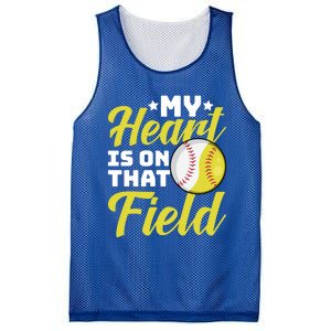 My Heart Is On That Field Baseball Softball Mom Wife Gift Mesh Reversible Basketball Jersey Tank